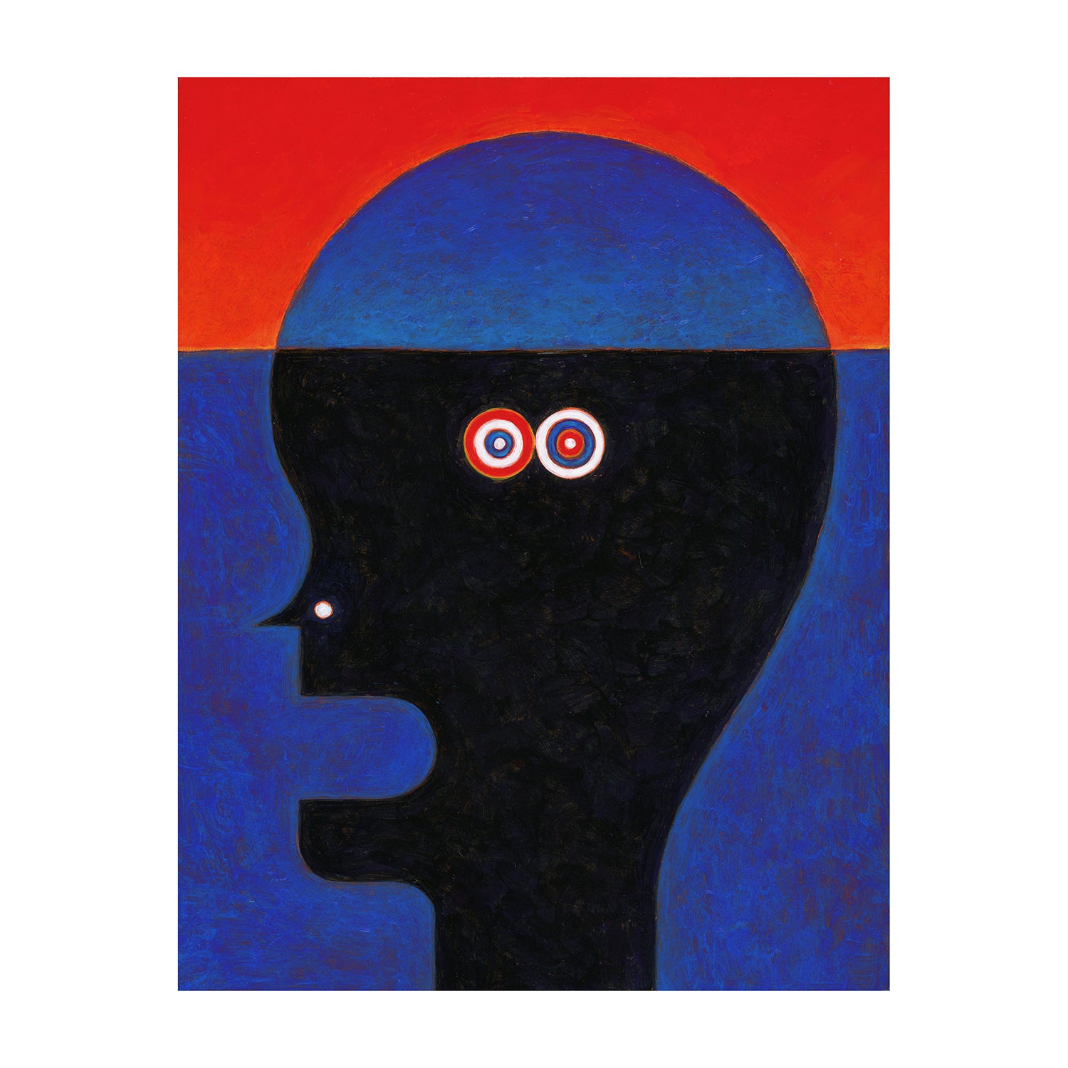 head blue black original painting