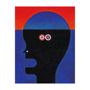 head blue black original painting