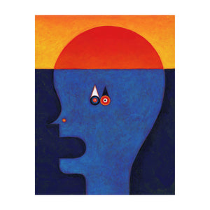 head red blue original painting