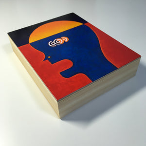 head yellow blue original painting