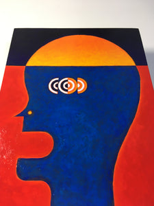 head yellow blue original painting