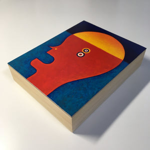 head yellow red original painting