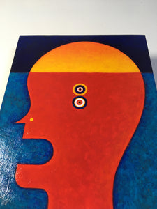 head yellow red original painting