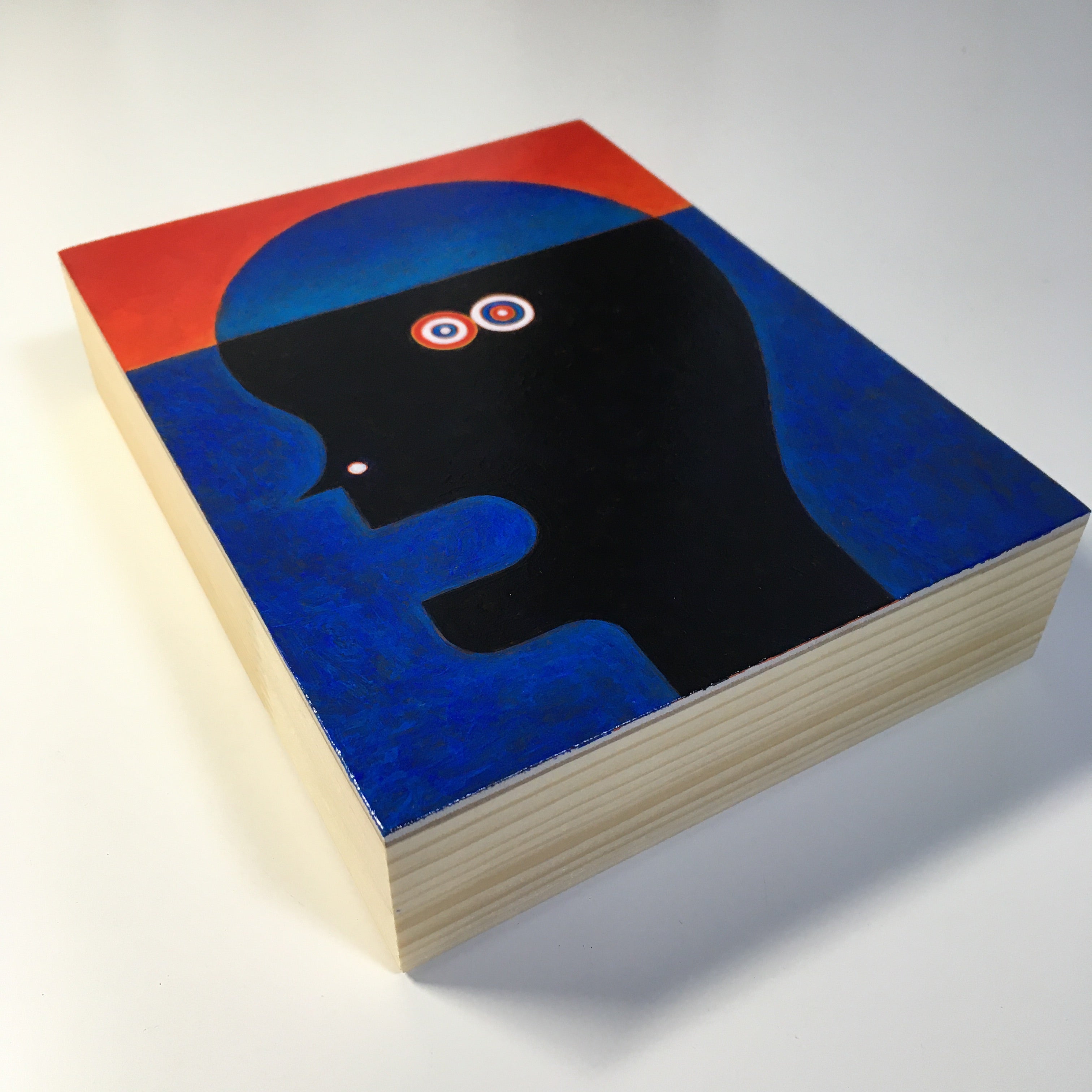 head blue black original painting