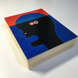 head blue black original painting
