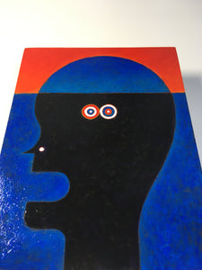 head blue black original painting