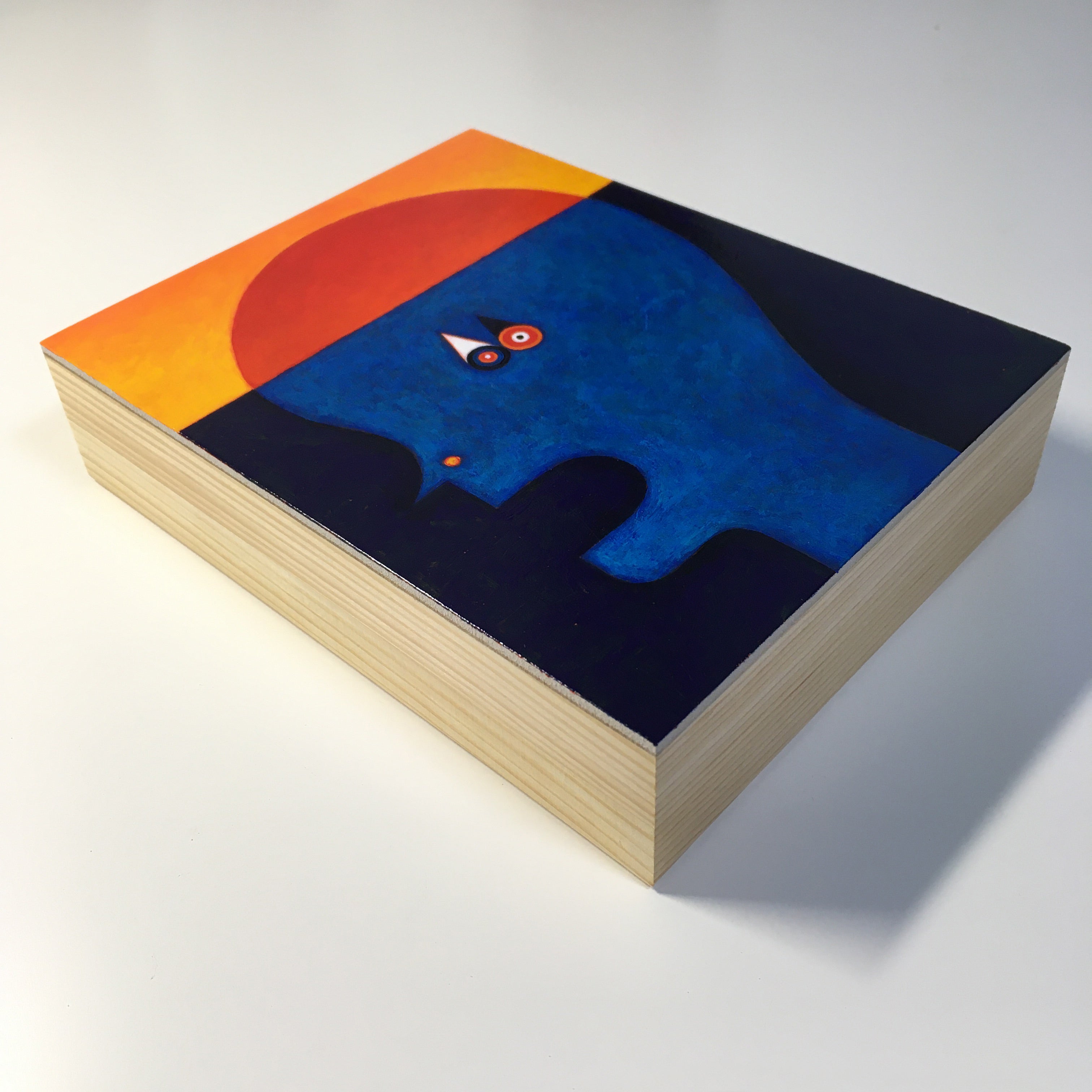 head red blue original painting