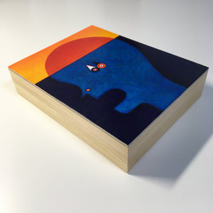 head red blue original painting