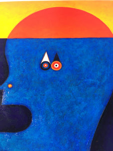 head red blue original painting